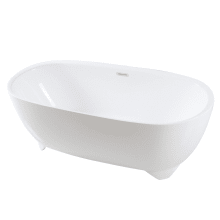 Aqua Eden 67" Free Standing Acrylic Soaking Tub with Center Drain Assembly and Overflow