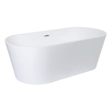 Aqua Eden 55" Free Standing Acrylic Soaking Tub with Center Drain, Drain Assembly, and Overflow