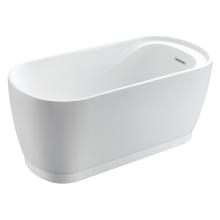 Aqua Eden 51" Free Standing Acrylic Soaking Tub with Reversible Drain, Drain Assembly and Overflow
