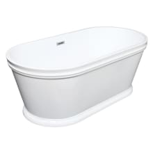 Aqua Eden 60" Free Standing Acrylic Soaking Tub with Center Drain, Drain Assembly, and Overflow