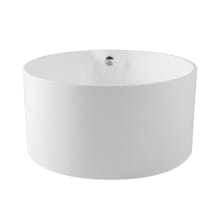 Aqua Eden 45" Free Standing Acrylic Soaking Tub with Reversible Drain, Drain Assembly, and Overflow