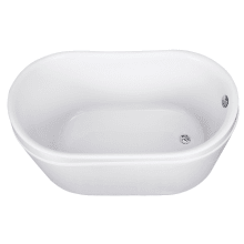 Aqua Eden 52" Free Standing Acrylic Soaking Tub with Reversible Drain, Drain Assembly, and Overflow