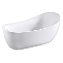 Aqua Eden 70" Free Standing Acrylic Soaking Tub with Reversible Drain, Drain Assembly, and Overflow