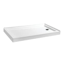 Aruba 59-5/8" x 31-7/8" Rectangular Shower Base with Double Threshold and Right Drain