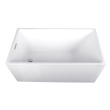 Aqua Eden 52" Free Standing Acrylic Soaking Tub with Reversible Drain and Drain Assembly