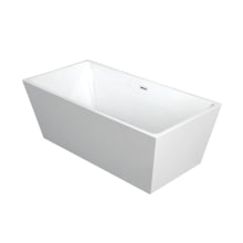 Aqua Eden 53" Free Standing Acrylic Soaking Tub with Center Drain, Drain Assembly, and Overflow