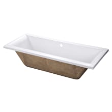 67" Drop In Acrylic Soaking Tub with Reversible Drain and Overflow
