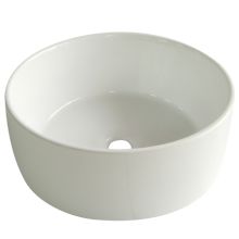 Park 15-3/4" Round Vitreous China Vessel Sink Less Drain Assembly and Overflow Hole