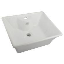Forte 18-7/8" Rectangular Vitreous China Vessel Sink with Single Faucet Hole, Overflow Hole Less Drain Assembly