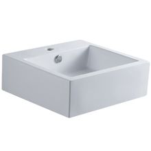 Sierra Square 18" Vitreous China Vessel Sink with Single Faucet Hole, Overflow Hole Less Drain Assembly