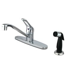 Wyndham Kitchen Faucet with Deck Plate, Metal Lever Handle and Side Spray