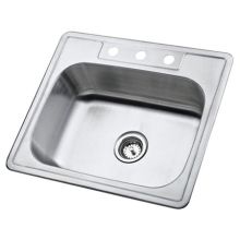 Gourmetier 25" Single Basin Drop-In 20-Gauge Stainless Steel Kitchen Sink