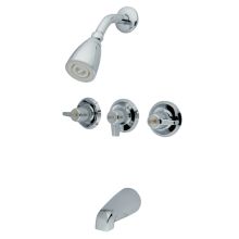 Americana Tub and Shower Trim with Single Function Shower Head and Metal Lever Handles