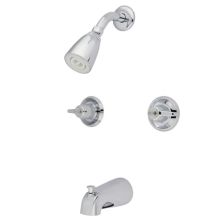 Tub and Shower Trim with Single Function Shower Head, Metal Lever Handles