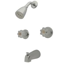 Tub and Shower Trim with Single Function Shower Head, Acrylic Knob Handles