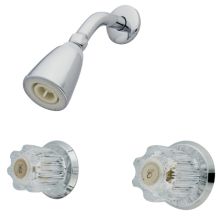 Shower Trim with Single Function Shower Head and Acrylic Knob Handles