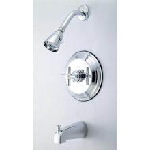 Elinvar Tub and Shower Trim with Single Function Shower Head and Metal Cross Handle