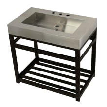 Kingston Commercial 37" Single Basin Stainless Steel Console Sink with Console Base
