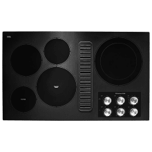 36 Inch Wide Built-In Electric Cooktop with Downdraft Ventilation