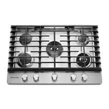 30 Inch Wide Gas Cooktop with 17K BTU Professional Dual Ring Burner and Automatic Reignition
