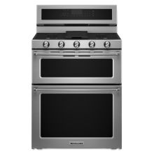 30 Inch Wide 6.0 Cu. Ft. Gas Freestanding Range with Double Ovens and Even-Heat Convection