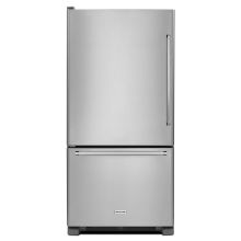 30 Inch Wide 18.7 Cu. Ft. Energy Star Rated Bottom Freezer Refrigerator with ExtendFresh and Metal Wine Rack