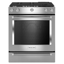 30 Inch Wide 6.5 Cu. Ft. Slide-In Gas Range with Baking Drawer