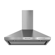 400 CFM 30 Inch Wide Stainless Steel Wall-Mount Range Hood with Built-In Blower and Push Button Controls