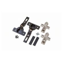 Full Inset Press-In Concealed Euro Self-Closing Cabinet Door Hinge Kit with 90 Degree Opening Angle and 3-Way Adjustment - Pair