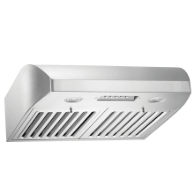 300 - 680 CFM 30 Inch Wide Stainless Steel Multi-Exhaust Venting Under Cabinet Range Hood with QuietMode from the Brillia Collection
