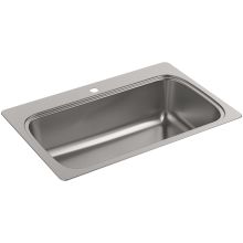 Verse 33" Single Basin Drop In kitchen Sink With Single Faucet Hole