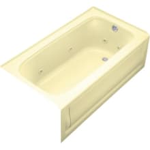 Bancroft Collection 60" Three Wall Alcove Whirlpool Bath Tub with Right Hand Drain
