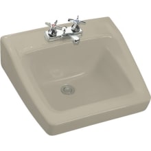 Chesapeake 21" Wall Mounted Bathroom Sink with 4" Centerset Drilled Faucet Holes and Overflow