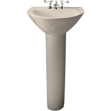 Parigi Bathroom Pedestal Sink with 4 inch faucet drilling for mini-widespread and centerset faucets