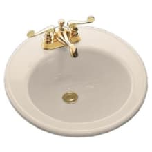 Brookline 19" Drop In Bathroom Sink with 3 Holes Drilled and Overflow
