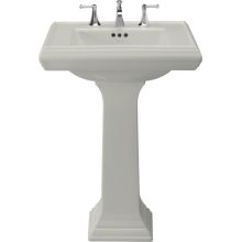 27" Single Hole Fireclay Bathroom Sink with Overflow and 1 Pre Drilled Faucet Hole from the Memoirs Collection