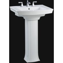 24" Centerset Vitreous China Pedestal Bathroom Sink with 3 Pre Drilled Faucet Holes from the Archer Collection