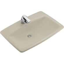 Man's Lav 24" Cast Iron Drop In Bathroom Sink with 3 Holes Drilled and Overflow