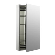 Catalan 20" x 36" Aluminum Single Door Medicine Cabinet with 107 Degree Hinge