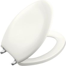 Bancroft Elongated Closed-Front Toilet Seat with Polished Chrome Hinges