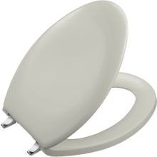 Bancroft Elongated Closed-Front Toilet Seat with Polished Chrome Hinges