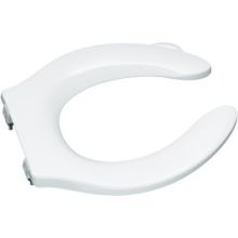 Stronghold Elongated Open-Front Toilet Seat with Quiet-Close Technology, Integrated Handle and Check Hinge