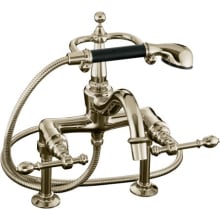 Double Handle Deck Mounted Roman Tub Filler with Metal Lever Handles and Handshower from the IV Georges Series