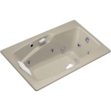 Steeping Collection 60" Drop In Jetted Whirlpool Bath Tub with Right Side Drain