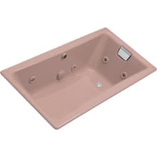 Tea-for-Two Collection 60" Drop In Jetted Whirlpool Bath Tub with Reversible Drain