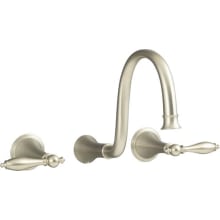 Finial Traditional Wall Mount Bathroom Faucet - Without Drain Assembly