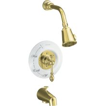 Single Handle Rite-Temp Pressure Balanced Tub and Shower Trim with Single Function Shower Head from the IV Georges Brass Series