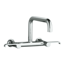 Wall Mount Double Handle Kitchen Faucet with Metal Lever Handles from the Torq Series