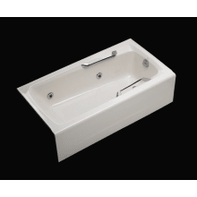 Guardian Collection 60" Three Wall Alcove Jetted Whirlpool Bath Tub with Left Side Drain