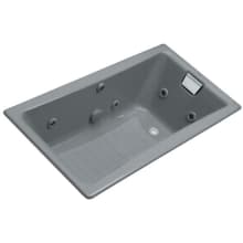 Tea-for-Two Collection 60" Undermount or Drop In Jetted Whirlpool Bath Tub with Reversible Drain